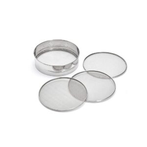PENEIRA DE ACO INOXIDAVEL C/ 4 MALHAS INTERCAMBIAVEL 21 CM